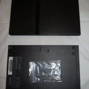 Sony PS2 Slim OEM SCPH-77001 Black Console Housing Shell Set w/ Screws & Labels